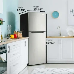 Danby 24 In 10,1 Cu Ft Refrigerator Top Freezer - DFF101B1BSLDB Stainless New
