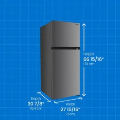 Danby 28 in 18 Cu ft Refrigerator Top Freezer - DFF176B1SLDB Stainless Hot