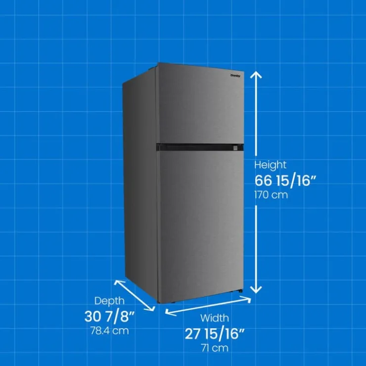 Danby 28 in 18 Cu ft Refrigerator Top Freezer - DFF176B1SLDB Stainless Hot
