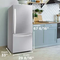 Danby 31 In 18.7 Cu ft Refrigerator Bottom Freezer - DBM187E1SSDB Stainless Best