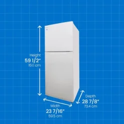 Danby 24 in 11 Cu ft Refrigerator Top Freezer - DFF116B2WDBR White New
