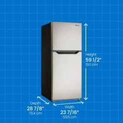 Danby 24 in 11,6 Cu ft Refrigerator Top Freezer - DFF116B2SSDB Stainless Outlet