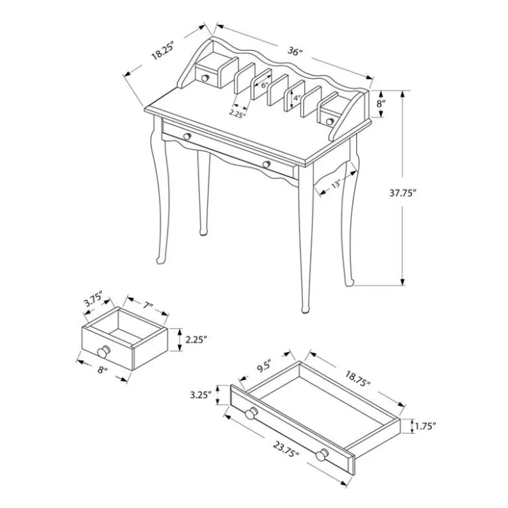 Monarch Desk - 36"l / dark traditional - Cherry Best