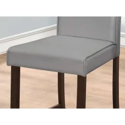 Monarch Dining chair - 2pcs / leather-look counter height - Grey Outlet