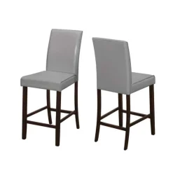 Monarch Dining chair - 2pcs / leather-look counter height - Grey Outlet