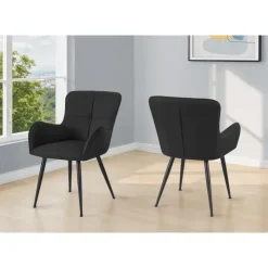 Monarch Dining Chairs (Set of 2) Suede-Look 33” Height - BLACK Online