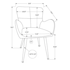 Monarch Dining Chairs (Set of 2) Suede-Look 33” Height - GREY