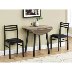 Monarch Dining set - 3pcs set / top / black metal Dark Taupe