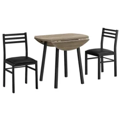 Monarch Dining set - 3pcs set / top / black metal Dark Taupe