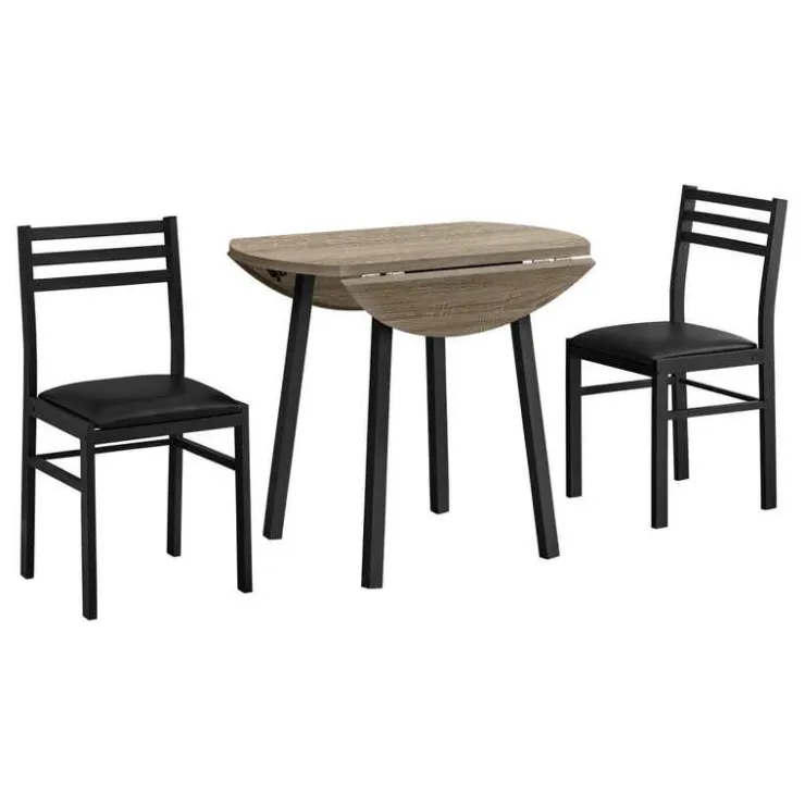 Monarch Dining set - 3pcs set / top / black metal Dark Taupe