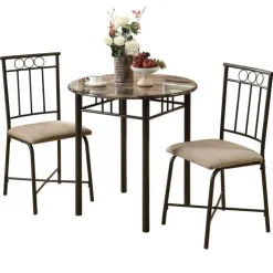 Monarch Dining set - 3pcs set / marble / bronze metal Espresso Sale