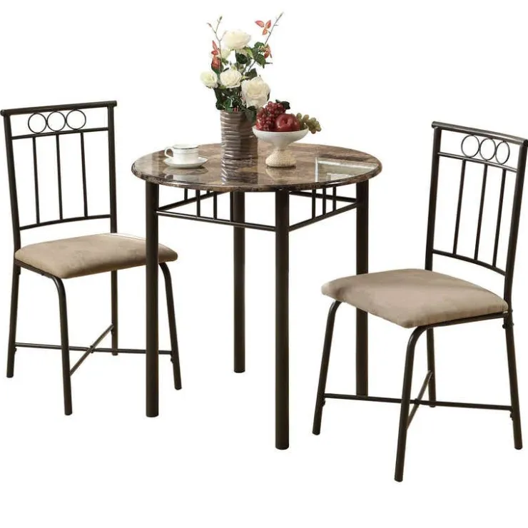 Monarch Dining set - 3pcs set / marble / bronze metal Espresso Sale