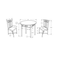 Monarch Dining set - 3pcs set / marble / bronze metal Espresso Sale