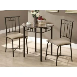 Monarch Dining set - 3pcs set / marble / bronze metal Espresso Sale