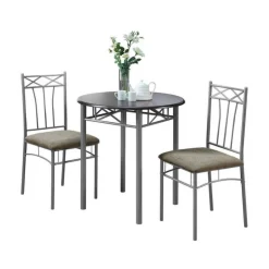 Monarch Dining set - 3pcs set / / silver metal Espresso Clearance