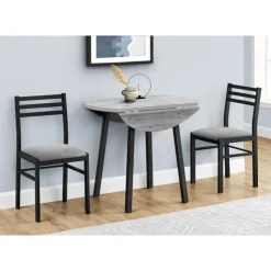 Monarch Dining set - 3pcs set / top / black metal Grey Clearance
