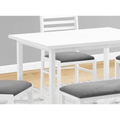 Monarch Dining set - 5pcs set / top / metal White