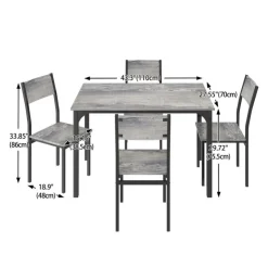 Dining Table Set with 4 Chairs - 43.3