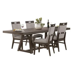 Dining Table with 4 Chairs GREY Outlet