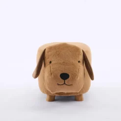 Dog-Shaped Kids Pouf – 13" x 26.4" x 10.65" Fawn/Brown New