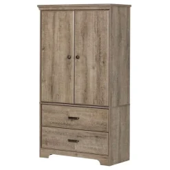 Meubles South Shore 2-Door Armoire with Drawers - South Shore WEATHERED OAK Discount