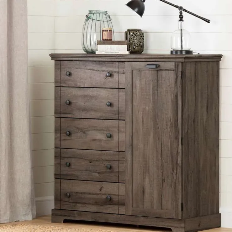Meubles South Shore Door Chest With 5 Drawers - South Shore FALL OAK Sale
