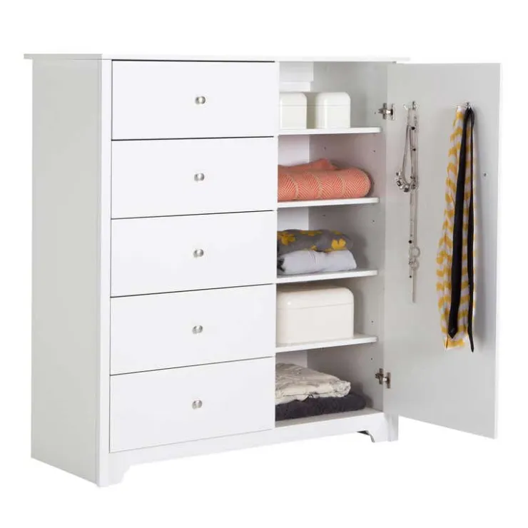 Meubles South Shore Door Chest With 5 Drawers - South Shore PURE WHITE Discount