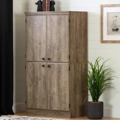 Meubles South Shore 4-Door Storage Cabinet - South Shore Weathered Oak Online