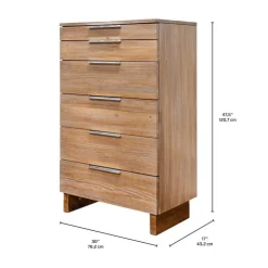 5-Drawer Chest Natural / Pacan Outlet