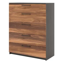 MEQ 5-Drawer Chest SLATE/WALNUT