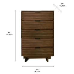 5-Drawer Chest Brown Best
