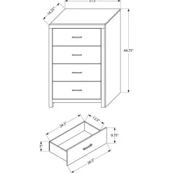 Monarch 4-Drawer Chest Black Online