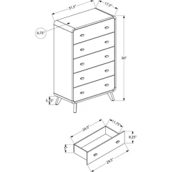 Monarch 5-Drawer Chest Oak Sale