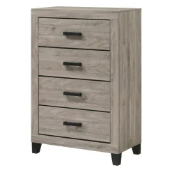 4-Drawer Chest Light Grey New
