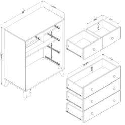 Meubles South Shore 5-Drawer Chest - South Shore Soft Elm and White Clearance