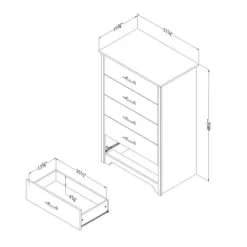 Meubles South Shore 5-Drawer Chest - South Shore GRAY OAK Online