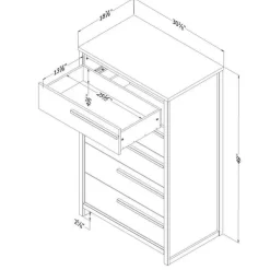 Meubles South Shore 5-Drawer Chest - South Shore GRAY OAK Discount