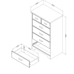 Meubles South Shore 5-Drawer Chest - South Shore Gray Maple Hot