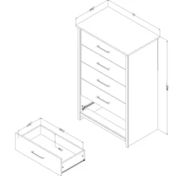 Meubles South Shore 5-Drawer Chest - South Shore White Pine Clearance