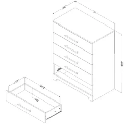 Meubles South Shore 5-Drawer Chest - South Shore Natural Mango Wood Best