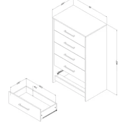 Meubles South Shore 5-Drawer Chest - South Shore Winter Oak Outlet