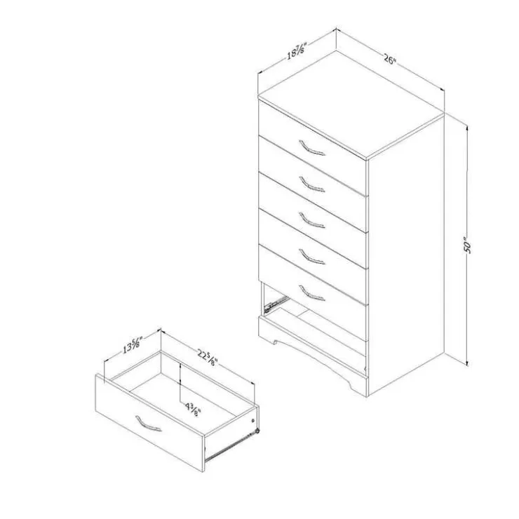 Meubles South Shore 6-Drawer Chest - South Shore PURE WHITE Best