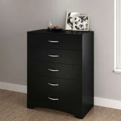 Meubles South Shore 5-Drawer Chest - South Shore PURE BLACK Best