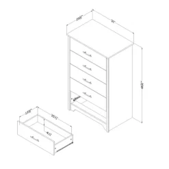 Meubles South Shore 5-Drawer Chest - South Shore Bleached Oak New