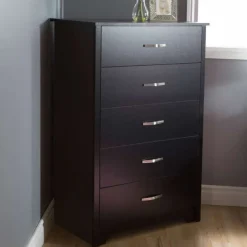 Meubles South Shore 5-Drawer Chest - South Shore PURE BLACK Hot