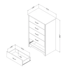 Meubles South Shore 5-Drawer Chest - South Shore PURE BLACK Hot