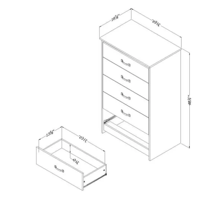Meubles South Shore 5-Drawer Chest - South Shore Nordik Oak Best