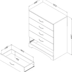 Meubles South Shore 5-Drawer Chest - South Shore Weathered Oak Sale