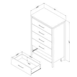 Meubles South Shore 5-Drawer Chest - South Shore Natural Ash New