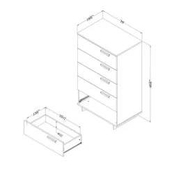 Meubles South Shore 5-Drawer Chest - South Shore Nordik Oak Outlet